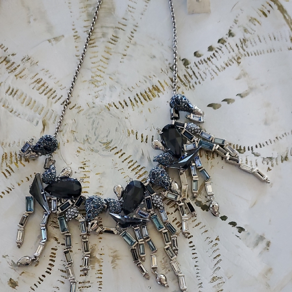 Alexis Bittar Elegant Silver and Black Necklace